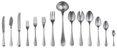 Mepra Epoque Flatware Set with H/H Knives (Configuration P) - 113 Pieces - Pewter