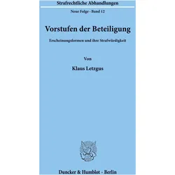 Vorstufen der Beteiligung., Fachbücher von Klaus Letzgus