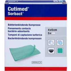 Cutimed Sorbact Kompressen 4x6 cm 5 ST