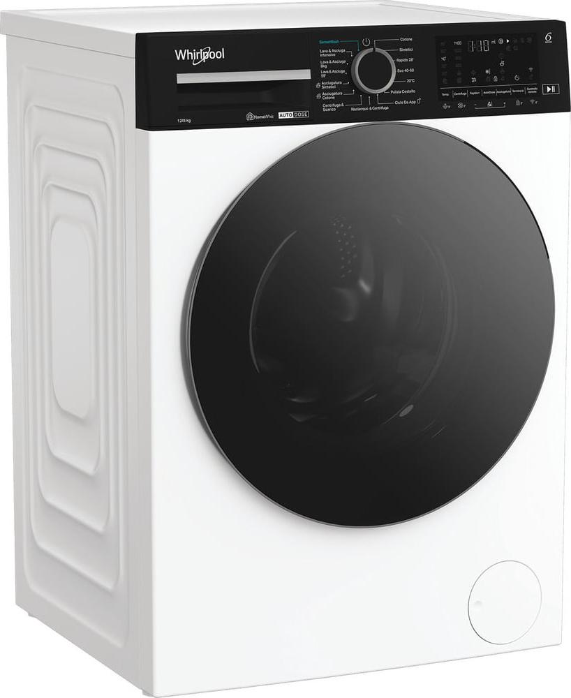 Whirlpool WPD 2836W ADS IT, Frontlader, Freistehend, Weiß, Links, Schwarz, Schwarz