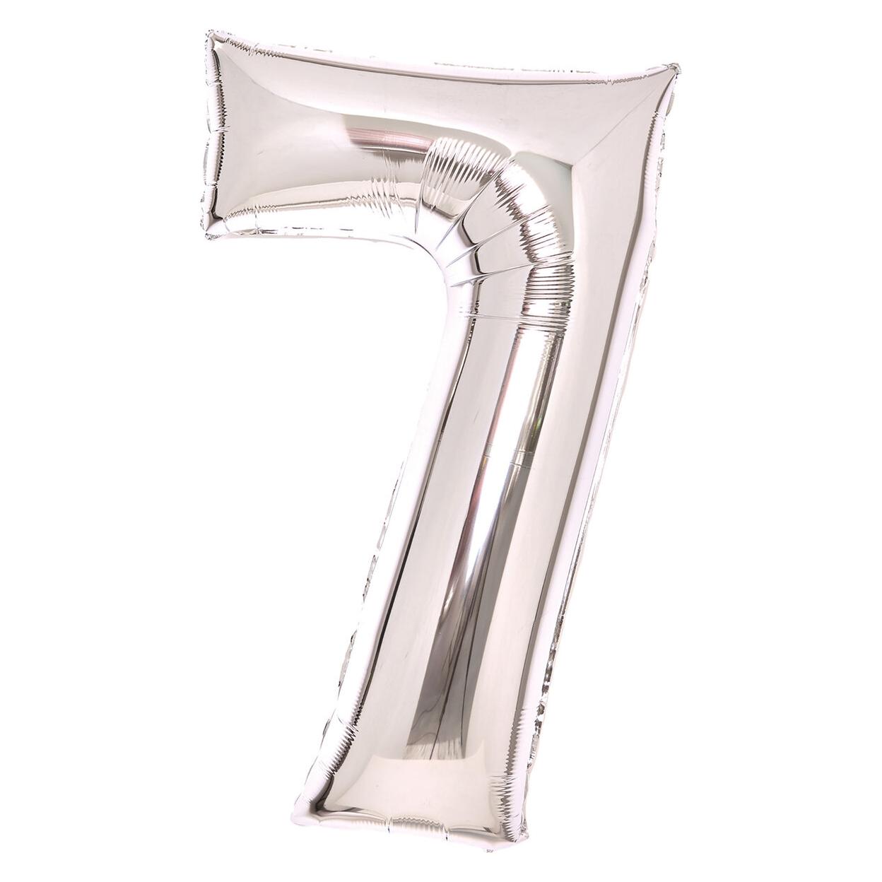 Amscan Folienballon silber, 66cm, Nummer 7 (1x) (9913232)