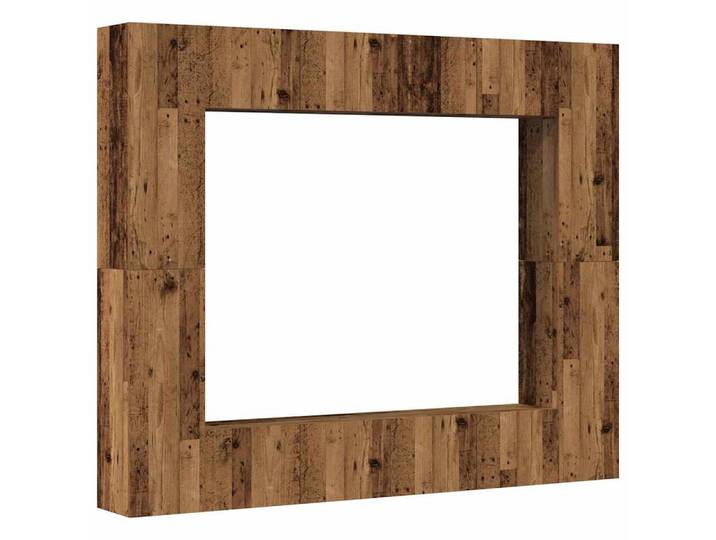 vidaXL TV-Schrank 8-tlg. TV-Schrank-Set Wandmontage Altholz-Optik Holzwerkstoff (1-St)