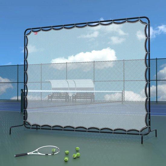 Tennis Rebounder - Übungswand Backboard - Outdoor Training - Zuverlässige Ballrückkehr - 9x7ft - Schwarz