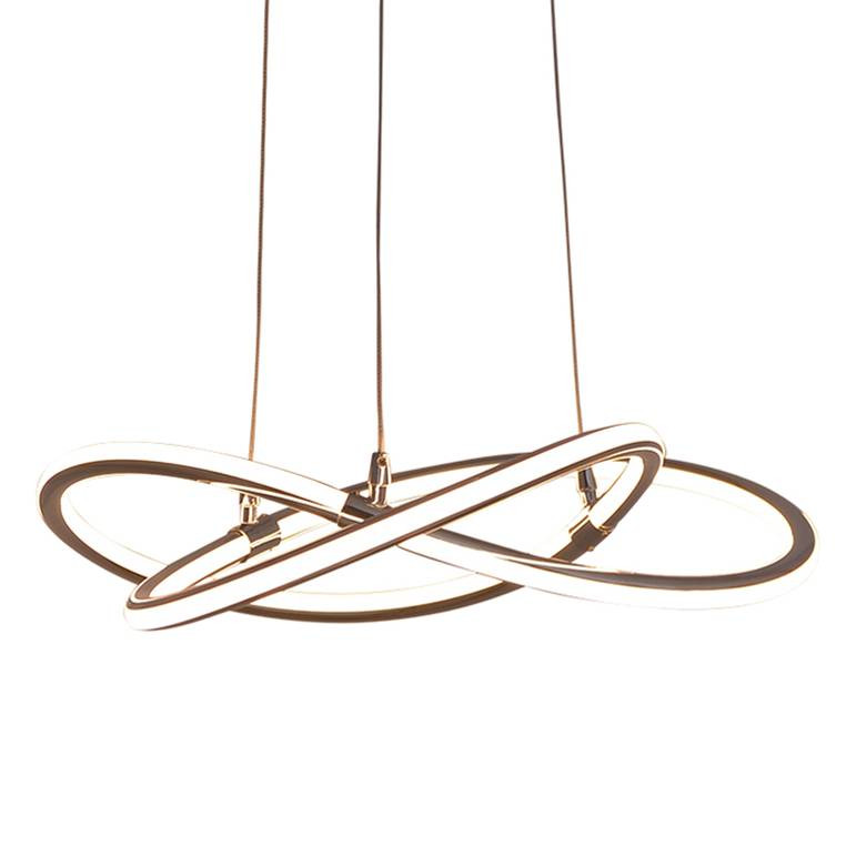 home24 LED-hanglamp Simply Satin zilver B: 45 cm, D: 45 cm, H: 120 cm