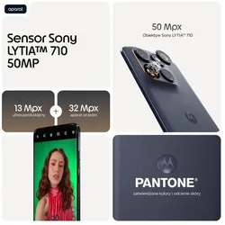 Motorola Edge 70 Fusion (256 GB, PANTONE Silhouette, 6.78", Dual SIM, 5G), Smartphone, Schwarz