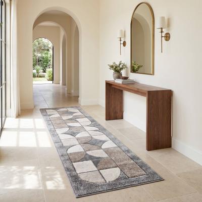 MDA Rugs Urben Veil Collection Abstract Grey/Beige Modern Area Rug
