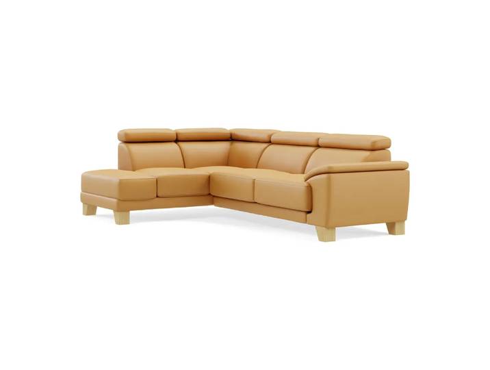 Ecksofa Lynn 2.0, Johann Jakob, kat. j, mercury curcuma, Leder