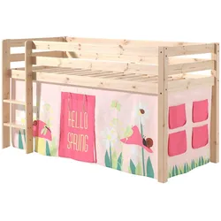 KINDERBETT Karolina 210x114x106 Massivholz Natur Textilset Spring 1