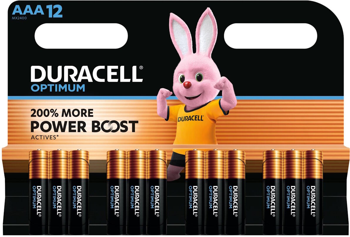 Duracell Optimum AAA Batteries with Power Boost   12-Pack