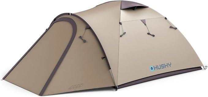 Bizon 3 Plus Campingzelt 3 Personen mit Vorzelt 4000 mm Wassersäule | Große Apsis mit Boden, 2 Eingänge, Moskitonetz und 7000 mm Bodenplane für Camping & Trekking.