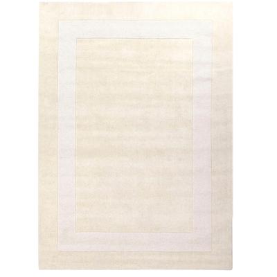 Wollteppich THEKO "USEDOM 8301", beige (creme), B:80cm H:11mm L:150cm, Wolle, Teppiche, Uni Farben, reine Wolle, handgetuftet, mit Bordüre