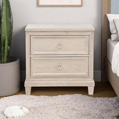 ZWYO HOSIMU "27.5"" Nightstand Bedside Table, Modern Coastal Wooden End Table Side Cabinet with Cable Access Hole for Bedroom"