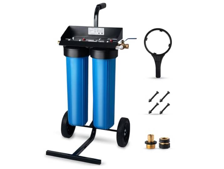 iSpring WGB22BD-BP Fleckenloses Wassersystem für Autowäsche, entionisiert Fleckenfreies Autowaschsystem für Fahrzeuge, Wohnmobile, Motorräder und Fenster, Wasserenteionisator mit Rollwagen