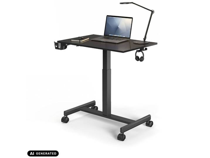 Table Assis-debout Stand K 72\,5-111 Cm Avec Porte-boissons\, Noire\, Hjh Office