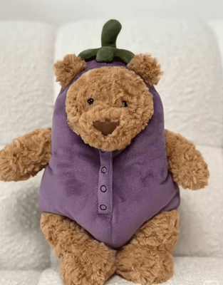 Inspire Curations Summer Surfer Plush Cat Toy Collection eggplant Bear