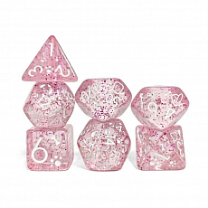Dice4friends Würfelset - Confetti - Dog Pink - 7 Stück 304686