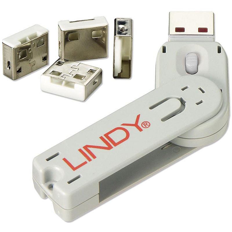 Lindy USB Port Schloss mit Schlüssel 4 Stück