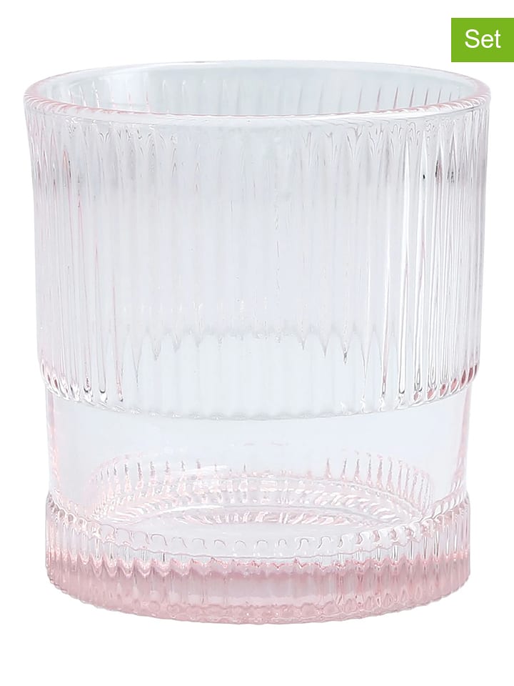 Fortessa 4er-Set: Wassergläser "NoHo" in Transparent/ Rosa - 250 ml - onesize