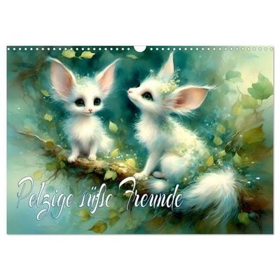 Pelzige süße Freunde (Wandkalender 2027 DIN A3 quer), CALVENDO Monatskalender