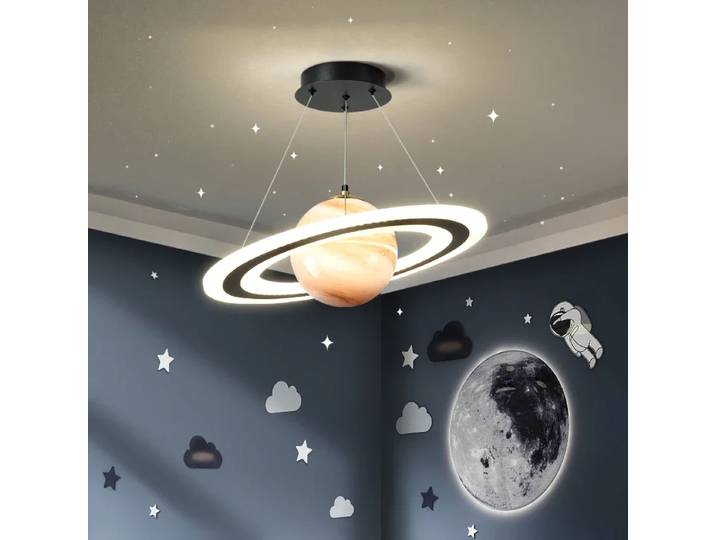 Moderne LED acrylique planète suspension lampe chambre d'enfants lustre salon chambre cuisine espace étoile intérieur suspension lumière