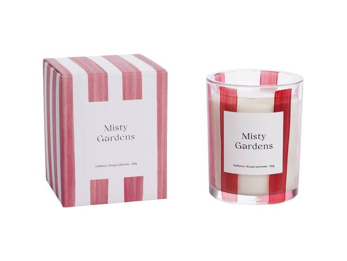 Duftkerze Milena Misty Gardens pink Brenndauer 40h - Material: Glas