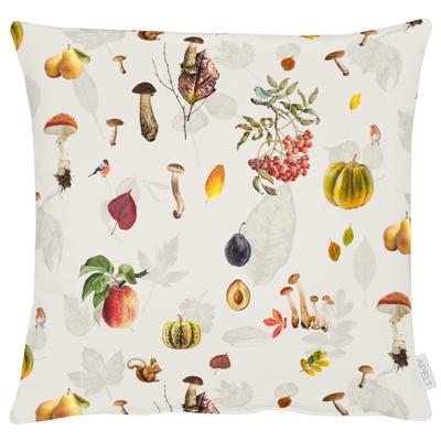 Dekokissen APELT "3405", orange (natur, orange, grün, bedruckt), B:49cm L:49cm, Obermaterial: 75% Polyester, 25% Baumwolle, Dekokissen_Sitzkissen_Kissenhüllen, Reißverschluss, ohne Füllung, Herbstdekoration