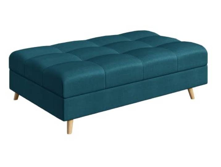 S-Style Möbel Monaco Hocker Skandinavische Moderne Hocker Mikrofaser Stoff Praktisch 118cm x 73cm x 40cm Vier Beine Beinhöhe 10cm Hochelastischer Polyurethanschaum Farbe Blau