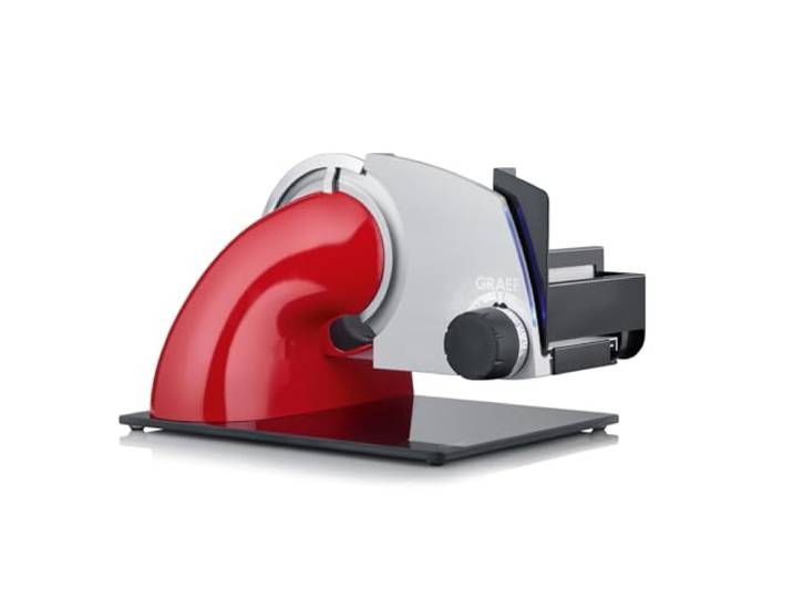 GRAEF Allesschneider SKS700 elektrisch Universale Schneidemaschine für die Küche Brotschneidemaschine Feinschneider inkl. Kombi-Aufsatz PRO rubinrot