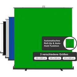 Walimex pro Roll-up Panel Hintergrund (210 cm, 220 cm), Hintergrundsystem, Grün
