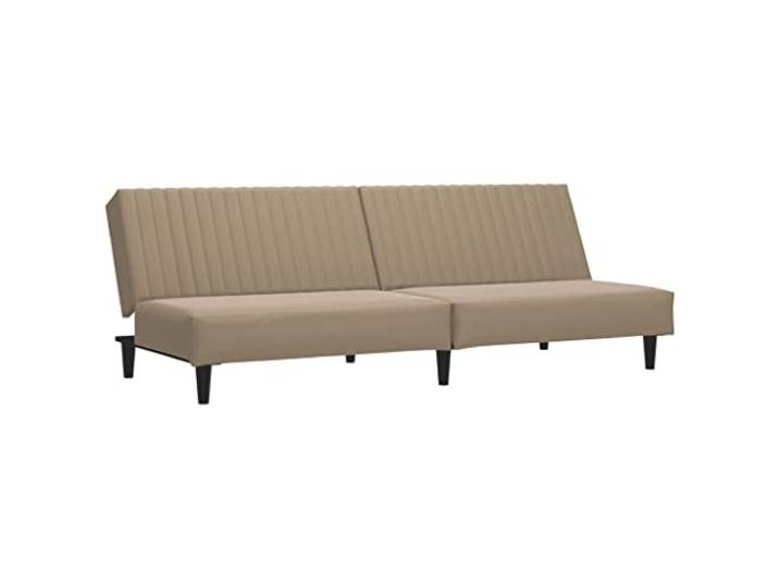 GHVBNMF Schlafsofa 2 Sitzer Klappbar Kunstleder Couch Cappuccino-Braun Flexibles Futonsofa mit verstellbarer Rückenlehne und robustem Holzgestell für Wohnzimmer und Gästezimmer.