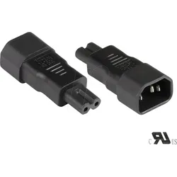 GC PA-1470S - Netzadapter, Kaltgerätestecker, C14, C7, schwarz