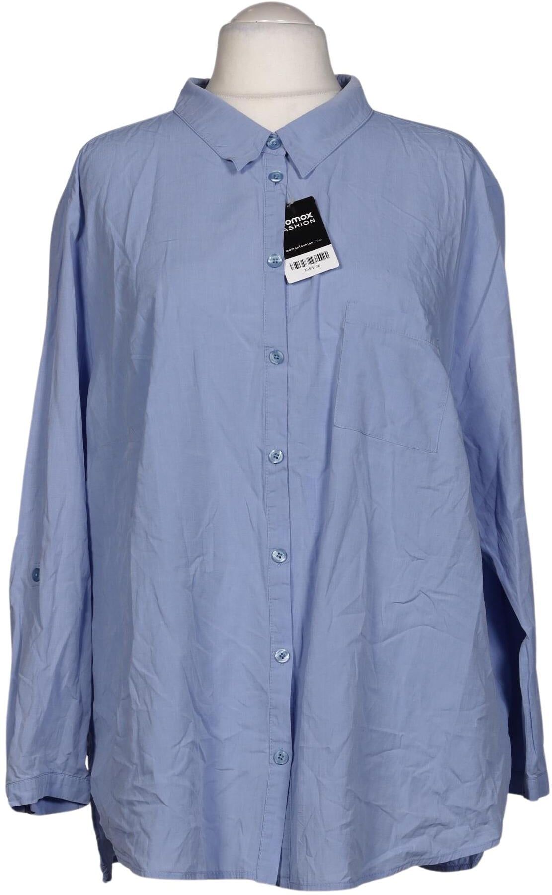Ulla Popken Damen Bluse, Hellblau, Gr. 3Xl, Baumwolle - Second Hand