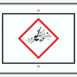 HB-Druck Schild Instabile explosive Stoffe Symbol Explosion A4 (210x297mm)