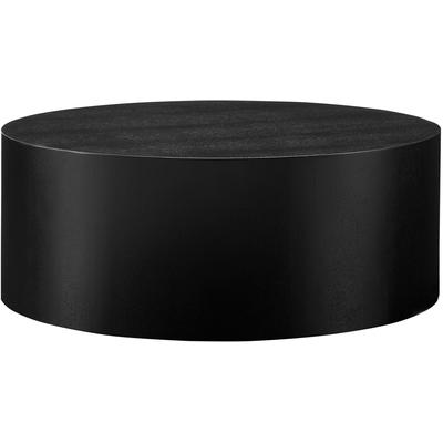 Couchtisch SALESFEVER "Design-Couchtisch für stilvolles Wohnen, Ø 80 cm", schwarz (schwarz, schwarz), B:80cm H:30cm T:80cm, MDF mit Eschenholzfurnier, Tische, Couchtisch, Stilvoller & moderner Holztisch mit Echtholzfurnier