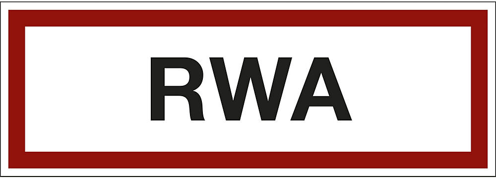 kaiserkraft Brandschutzkennzeichen für die Feuerwehr, RWA, VE 10 Stk, Kunststoff, LxH 297 x 105 mm