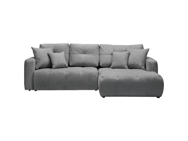 Ecksofa, Grau-Dunkelgrau, 276x172 cm, Textil, 3-Sitzer & Liegefunktion, Modern