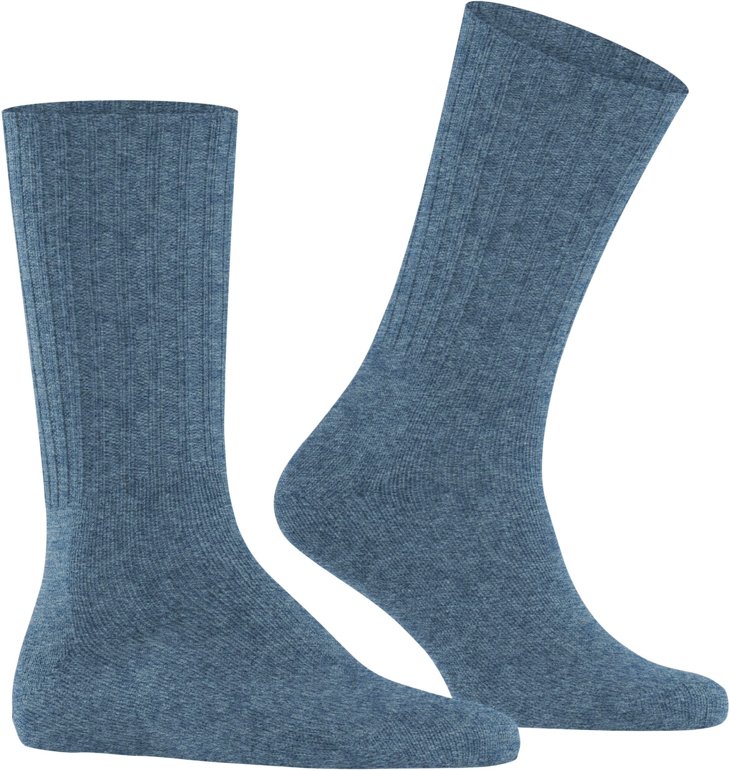 Socken FALKE "Nelson", Herren, Gr. 39-42, Sockengröße, blau (light denim (6660)), Obermaterial: 70% Schurwolle WV. 30% Polyamid PA., Socken Socken
