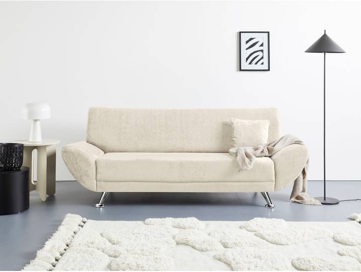 3-Sitzer HOME AFFAIRE Saltare elegant & komfortabel, toller Designfuß, bequem, Breite 205cm , weiß, B:205cm H:78cm T:82cm, 100% Polyester, Sofas