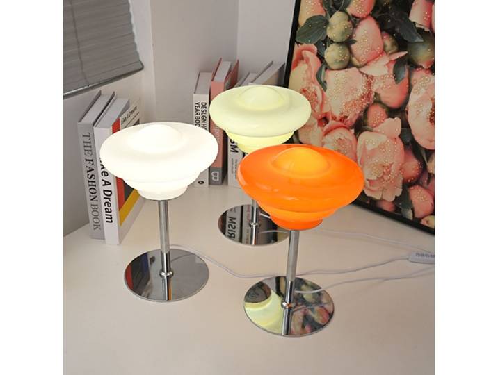 Macaron vitrail lampe de Table hôtel chambre chevet Art veilleuse prise USB trois tons lumière nordique verre debout lumières