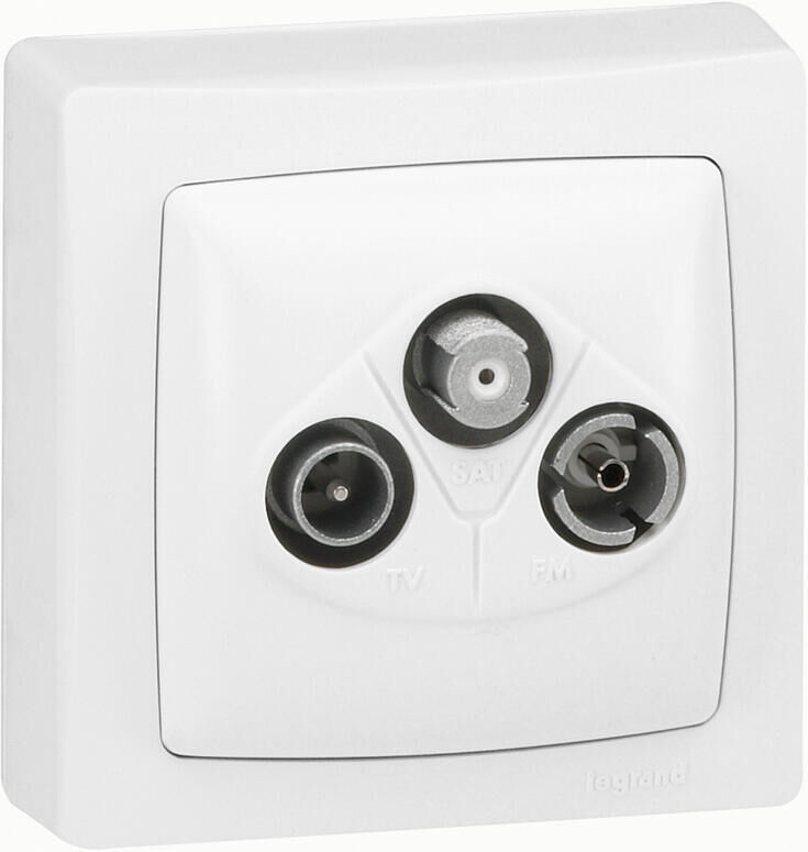 Prise TV-R-SAT ASL saillie complet blanc LEGRAND 086042 Blanc