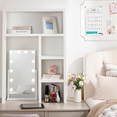 DormCo Yak About It® Extra Tall Thick - White Desk Bookshelf Hutch
