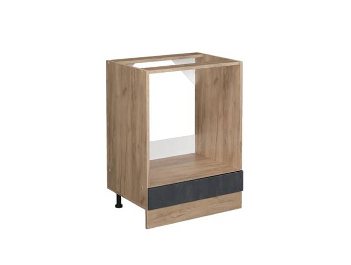 Vicco Herdumbauschrank R-Line, Schwarz Beton, 60 cm Backofennische · Ohne Arbeitsplatte · Höhenverst. Füße · Frei kombinierbar · Einfache Integration