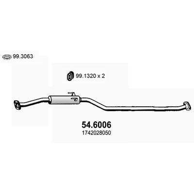ASSO Mittelschalldämpfer 546006 für TOYOTA