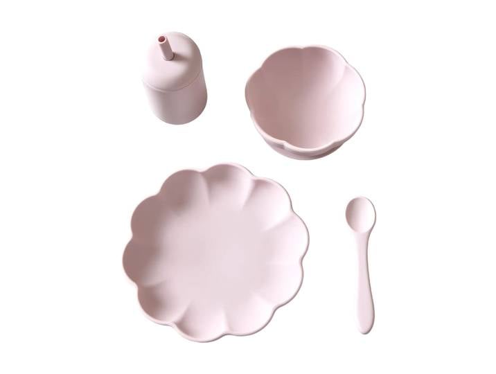 Jack o Juno Vaisselle pour enfants Little Poppy, 4 pièces Light pink