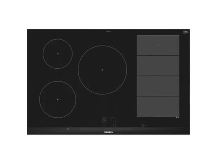 Siemens EX875LVC1E iQ700 Induktionskochfeld (autark), 80 cm breit, mit Rahmen aufliegend, powerBoost schnelleres Kochen, varioInduktion Flexibilität für große Töpfe und Pfannen, Bratsensor Plus