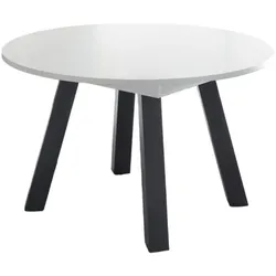 ESSTISCH Rund ausziehbar Edda 2 130 x 130 x 78 Küchentisch Graphit/Weiß Matt Lack