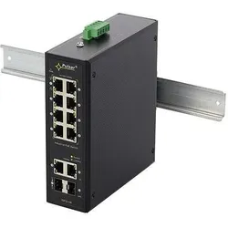 Pulsar ISFG108 Industrieller PoE-Switch (8xPoE (12 Ports), Netzwerk Switch, Schwarz