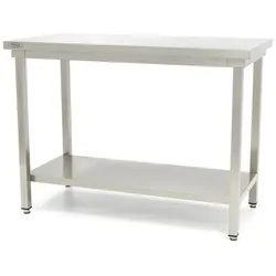 Maxima Edelstahltisch - 120 x 60 cm - höhenverstellbar - mit Ablagefläche
