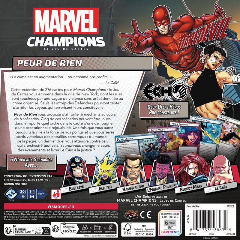 Fantasy Flight Games Extension Peur De Rien - Marvel Champions
