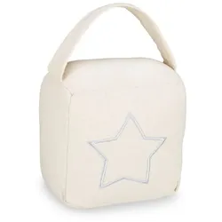 Relaxdays 4 x Türstopper Sack Stern beige Weiß,Creme
